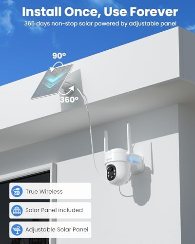 VIZIUUY 3MP Solar Security Cameras Wireless Outdoor, IP66 Weatherproof