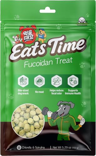 Fucoidan Treat for Dogs, Meat-Free Soft Chews – Immune & Digestive Health, Stool & Odor Support, Antioxidant, Superfood with Spirulina, Chlorella & Probiotics, Bite-Sized 5.29 oz (150g)