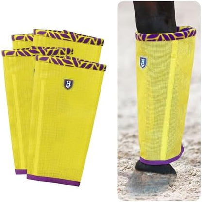 Fine Mesh Fly Boots Loose Fitting & Non-Slip Horse Fly Leggings Fleece Air Flow (Set of 4)