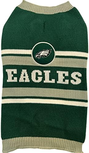 NFL Philadelphia Eagles Dog Sweater, Size Small. Warm and Cozy Knit Pet Sweater with NFL Team Logo, Best Puppy Sweater for Large and Small Dogs