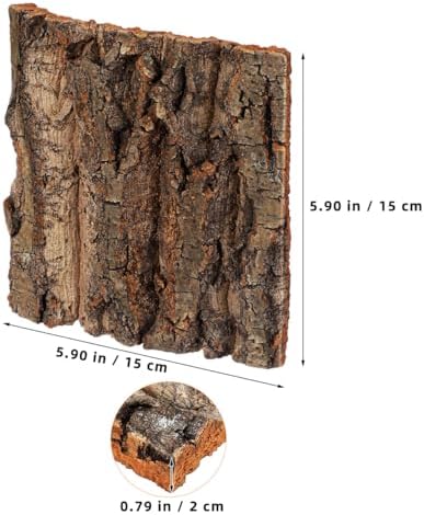 SHINEOFI Cork Bark Reptile Tank Background 4 pcs Terrarium Decor for Gecko Lizard Frog Bearded Dragon Natural Bark Pieces 5.90 X 5.90 X 0.78 in