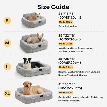 Veehoo Square Dog Bed Medium Size Dog, Orthopedic Dog Bed Couch Sofa, 28"