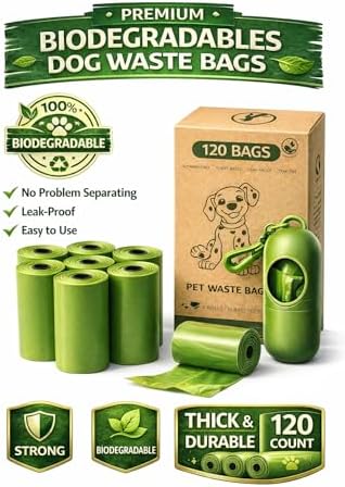 Dog Poop Bags Biodegradable, Leak-Proof, Extra Thick, 120 Count