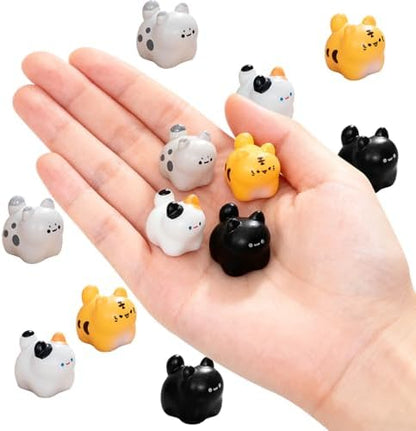 Cute Tiny Cat Resin Silicone Mold Micro Dollhouse Animal Epoxy Casting Mold for DIY Resin Art Fairy Garden Miniatures Landscape Crafts Decor(4-Cavity)