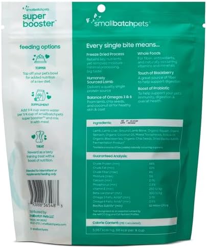 smallbatch Freeze Dried Dog Treat or Topper with Probiotics, Lamb 7oz