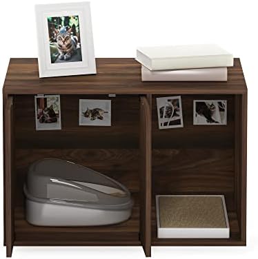 Furinno Peli Litter Box Enclosure, Small, Columbia Walnut