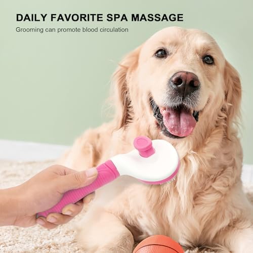 Aogeili Self‑Clean Slicker Brush for Dogs, Cats & Rabbits, 7.87 x 4.13 in