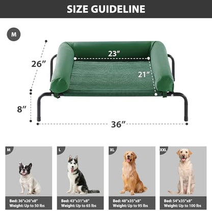 RRPETHOME Elevated Cooling Dog Cot Bed, Large Raised Outdoor Dog Bed