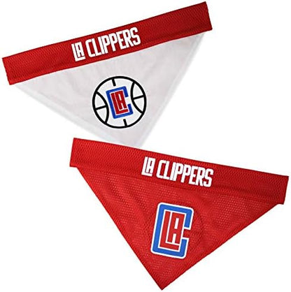 Pets First NBA Dog Bandana - Los Angeles Clippers Reversible Pet Bandana. 2 Sided Home & Away Sports Bandana with a PREMIUM Embroidery TEAM Logo, Small/Medium