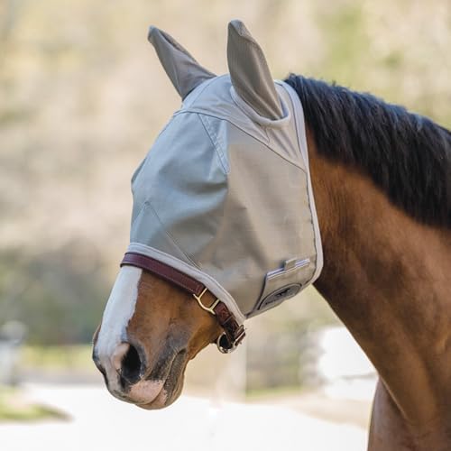 SmartEquine Fly Mask with UV Protection, Ears, and Mesh, Horse Size
