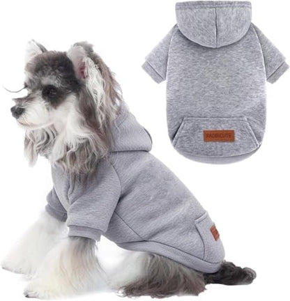 1 Pack Dog Hoodie Warm Hood Dog Sweater Cold Weather Small Dogs Sweatshirt Comfort Pet Clothes for Small Medium Dogs with Pockets Cats Chihuahua Clothes for Male Female Girl Boy Sporty Daily Wear