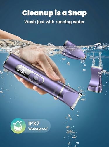 oneisall 4 in 1 Dog Grooming Kit with LCD Display Purple