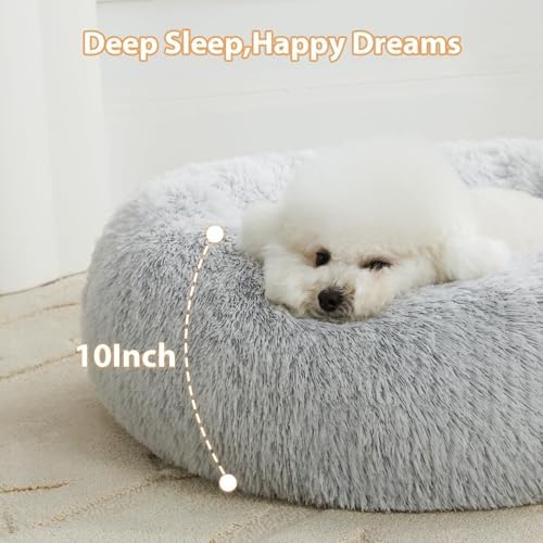 WNPETHOME Large Round Calming Dog Bed Cat Bed for Comfy Sleep