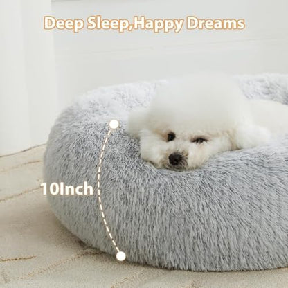WNPETHOME Large Round Calming Dog Bed Cat Bed for Comfy Sleep