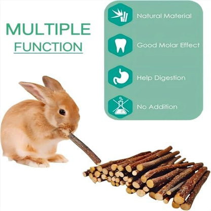 Apple Wood Sticks for Chinchilla,Chew Toys and Treats for Rabbit