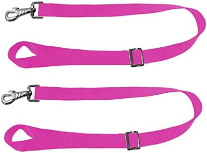 Adjustable Pair of Nylon Replacement Straps for Slow Feed Hay Bags (Raspberry)