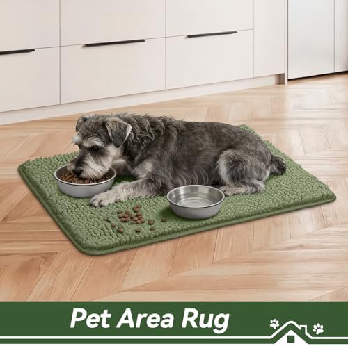 Bcoimo Super Absorbent Dog Door Mat, 30"*20" Anti Slip Mat for Muddy Paws