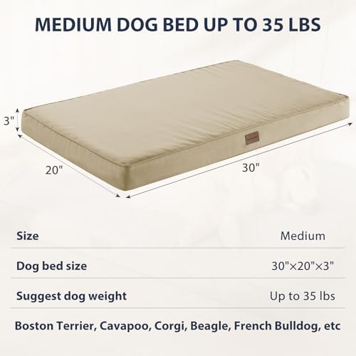 BFPETHOME Outdoor Waterproof Dog Bed for Large Dogs, Washable Cover, 30"