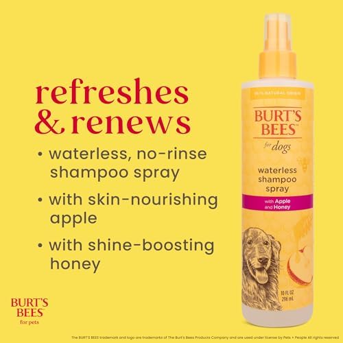 Burts Bees for Pets Waterless Shampoo Spray, with Apple & Honey, 10 Oz, 6Pk