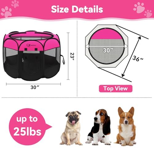 Siedihit Dog Playpen, Medium Puppy Pet Playpen, Dog Crate Tent Cage Indoor