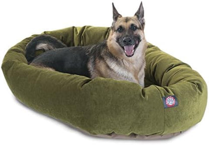 Majestic Pet Micro Velvet Dog Bed, 52 Inch X-Large, Round, Washable, Fern