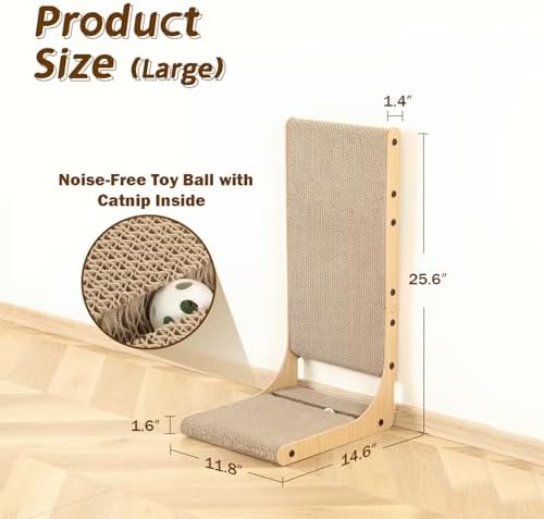 Zakkart 2-Pack L-Shaped Cat Scratching Board, Cardboard, 25.6" Tall (L)