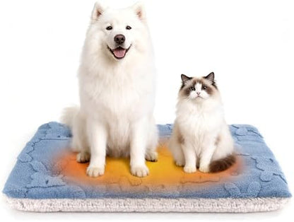 Self Warming Cat Bed, 36 X 23 Inch Reversible Two-Sided Use Self Heating Mat for Cats and Dogs, Washable Cat Warming Pad for Indoor Use, Cozy Flannel Base. (L - 36 X 23 Inch)
