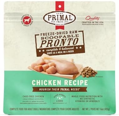 Primal Pronto Mini Nuggets, Freeze Dried Dog Food, Chicken, 16 oz