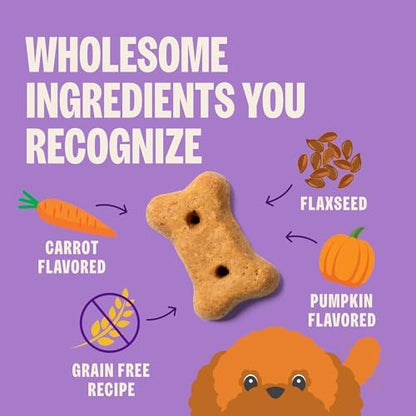 Wellness Old Mother Hubbard Classic Grain Free Pick of the Patch Dog Biscuits, Natural Training Treats, Pumpkin and Carrot Flavor, Mini Size. 16 oz Bag