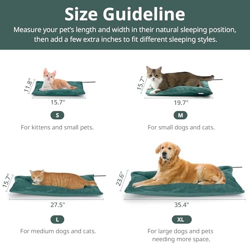 Outdoor Cat Heating Pad, 15.7" x 11.8", 30W, Green