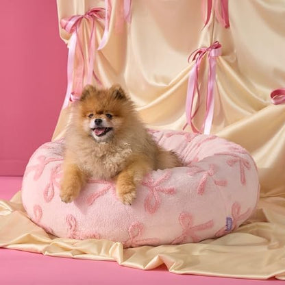 LE SURE Shown on TV Jacquard Donut Cute Small Dog Beds,Pink Taffy 27x27x8in