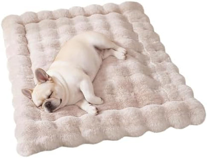 SOMAHE Plush Pet Bed Mat, Machine Washable, Medium 27x20 Milky White