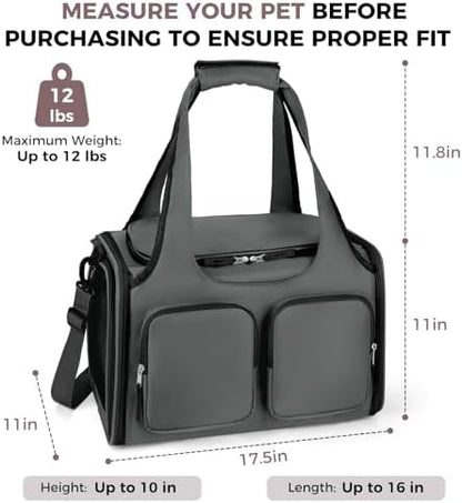 Dog Cat Carrier Airline Approved Collapsible Soft-Sided Pet Travel Bag