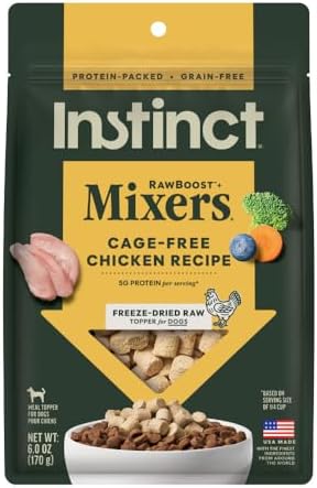 Instinct Freeze Dried Mixers, Dog Food Toppers, Chicken, 6 oz. Bag