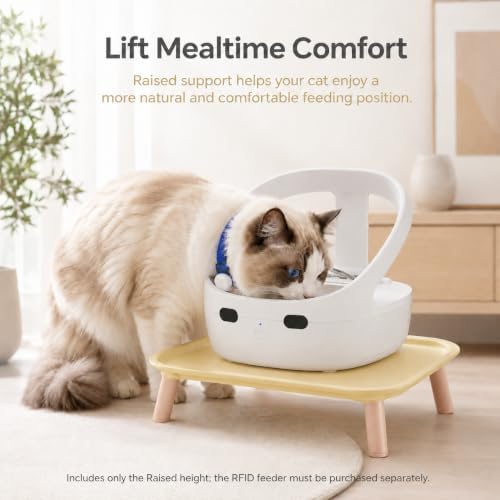 RFID Cat Feeder Raised Stand, More Natural Feeding Setup