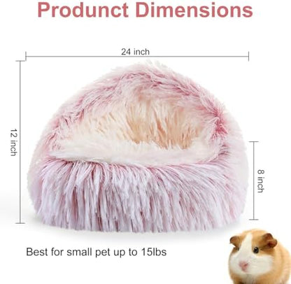 Guinea Pig Hideout, Doughnut Guinea Pig Bed, Bunny Hamster Bed Stuff(Pink)