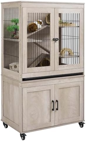 unipaws Ferret Cage with Storage and Ramp, Large Vertical Hamster Cage