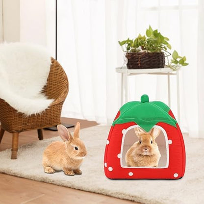 BWOGUE Guinea Pig Bed Hideout, Washable Hamster Cave for Small Animals