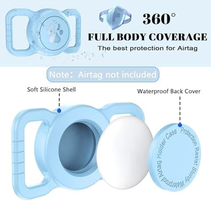 Waterproof Airtag Holder for Dog Collar, Light Blue, 1 Pack