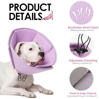 AOFITEE Dog Cones for Medium Dogs, Soft Dog Cone Collar After Surgery