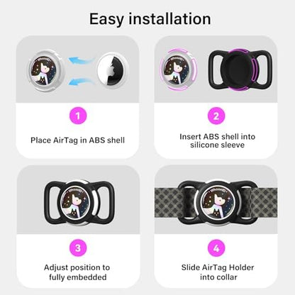 Waterproof AirTag Holder for Dog Collar, Soft Slide-On Dog AirTag Holder