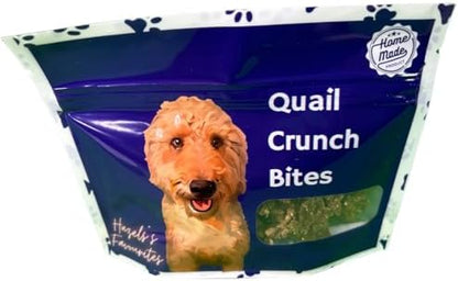 Undique Quail Crunch Bites: Gourmet Dehydrated Dog Treats with Quail Meat & Shells | Premium Healthy Dog Treats for Training | Organic Ingredients for a Happy Palate