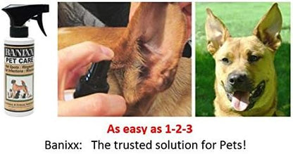 BANIXX Horse and Pet Care Spray, Skin Support for Horses, Dogs, and Cats, Alcohol-Free, Non-Staining, No Odor, Made in USA, All-Weather Grooming Formula, 2 oz