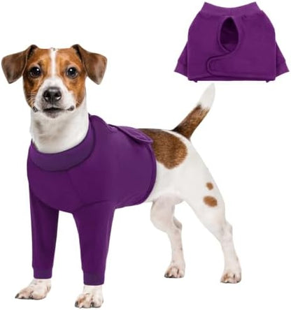 Queenmore Recovery Sleeve for Dogs Front Leg, Dog Recovery Sleeves, Dog Surgical Recovery Suit Female, Pet Elbow Protector Cone Collar Alternatives, Purple, XS