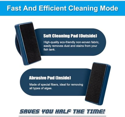 DaToo Aquarium Mini Magnetic Scrubber Scraper Small Fish Tank Cleaner Nano Glass Aquarium Cleaning Tools with Super Strong Magnet (Max)