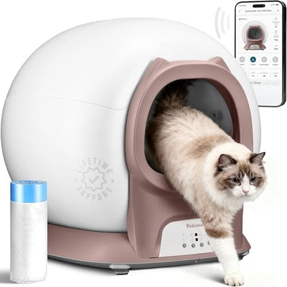 Petcove PurrTek Automatic Litter Box Self Cleaning 5GHz Wi-Fi, Odor Control