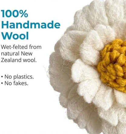 Glaciart One Wool Felt Flowers Set – Handcrafted Artificial Arrangement with Colorful Stems, Eco-Friendly Material, Essential Oil Ready, Reusable Decor, Washable Gift for Events or Home