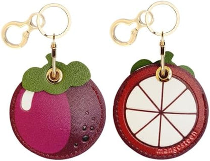 BORKUANA PU Leather Keychain Holder Protective Case Compatible with AirTag