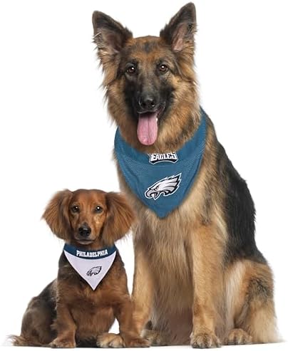 Pets First NFL Philadelphia Eagles Reversible Bandana Size XX-Large for Dogs & Cats. 2 Sided Sports Bandana, Premium Embroidery Team Logo, Many NFL Teams Available