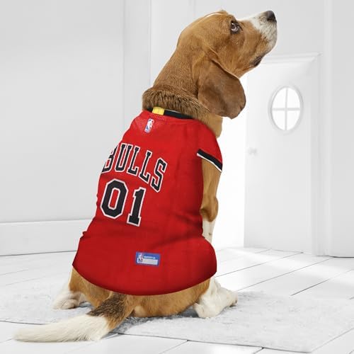 Pets First NBA CHICAGO BULLS DOG Jersey, X-Large - Tank Top Basketball Pet Jersey